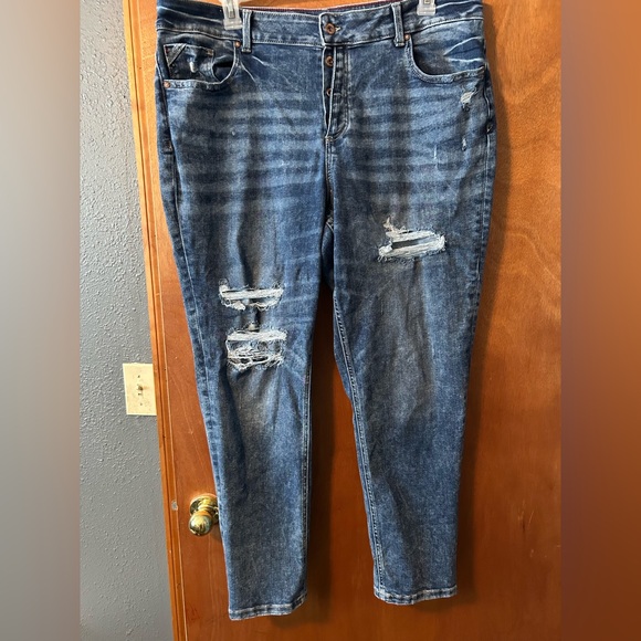 Maurices Denim - Maurices Dark Blue Distressed Ankle Jeans